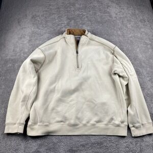 Columbia Long Sleeve Pullover Quarter Zip Sweatshirt Mens Large Beige